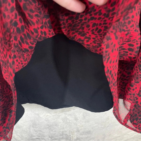 Lane Bryant animal print chiffon tube top red women’s size 18 smocked back - Picture 6 of 9